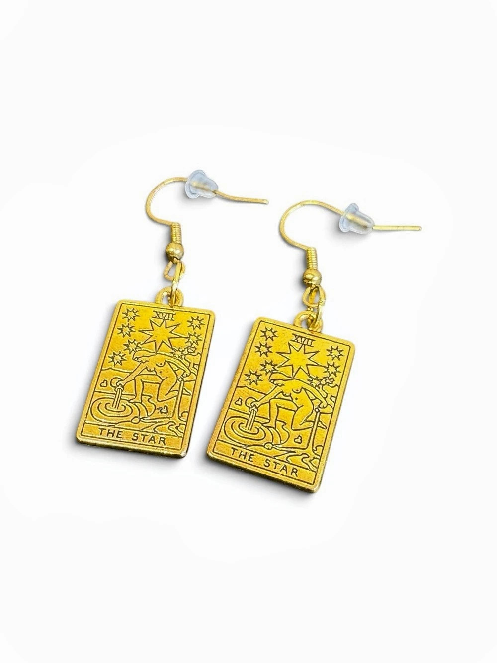 The Star tarot card earrings Gold Tarot Card Earrings Like New